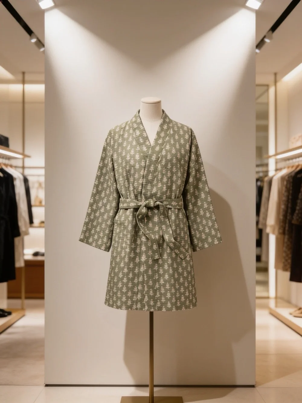 Floral Waffle Bath Robe Green/Pink - Threshold - Picture 6 of 13